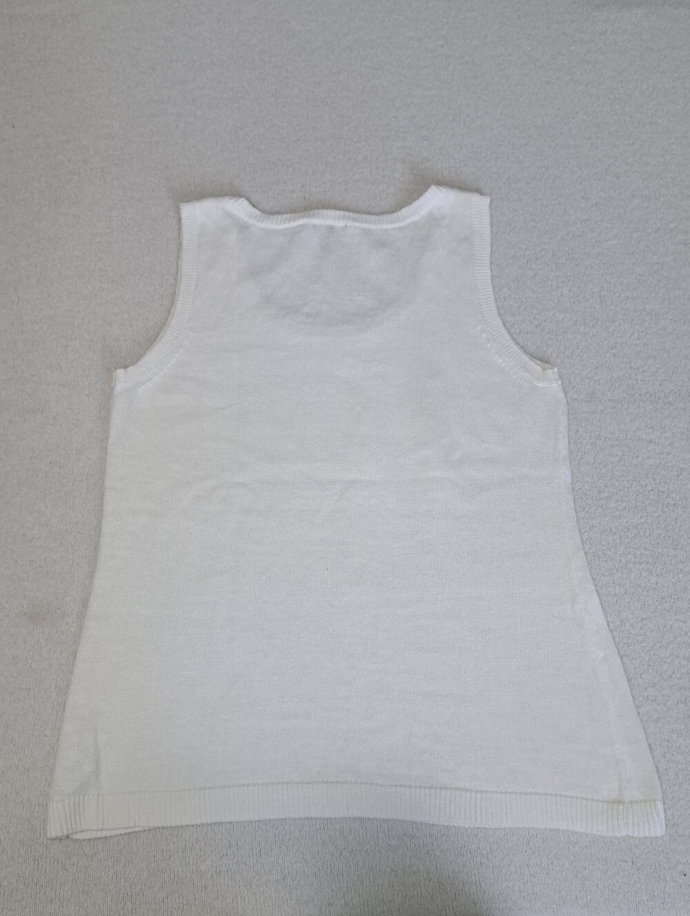 Talbots Petites Sleeveless Knit Sweater White Size Medium Linen Cotton Classic - Picture 10 of 13